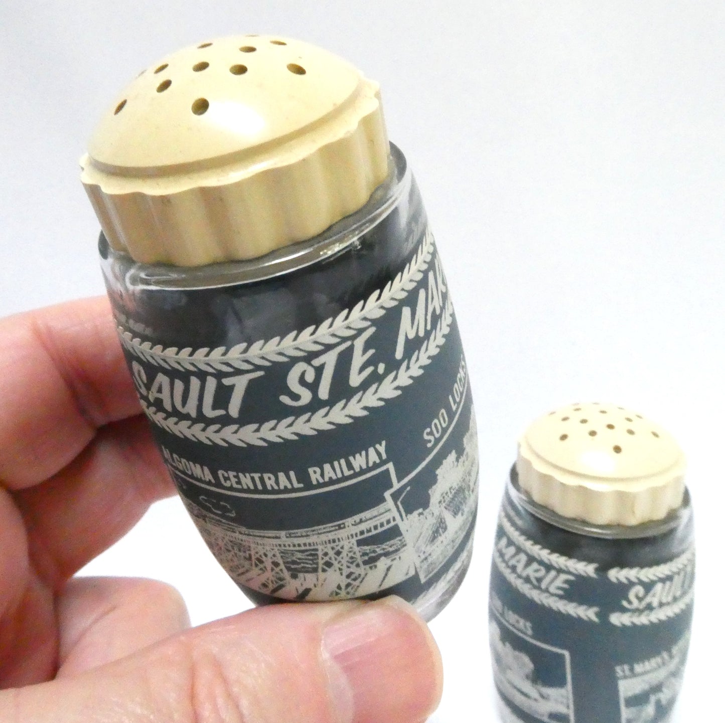 Vintage Collectible SAULT STE. MARIE SALT & PEPPER SHAKERS Made by Van Pac of Canada