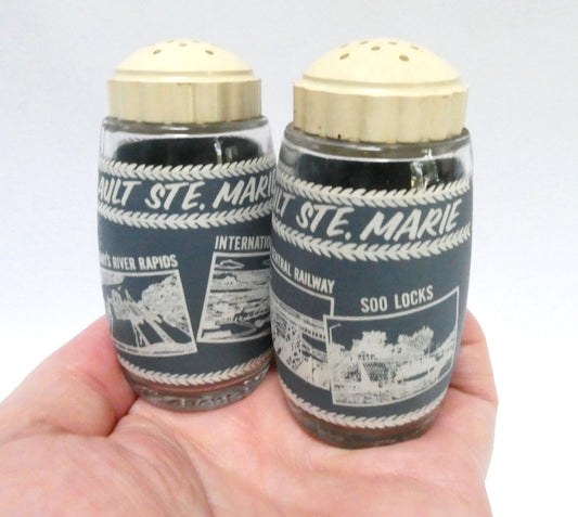 Vintage Collectible SAULT STE. MARIE SALT & PEPPER SHAKERS Made by Van Pac of Canada