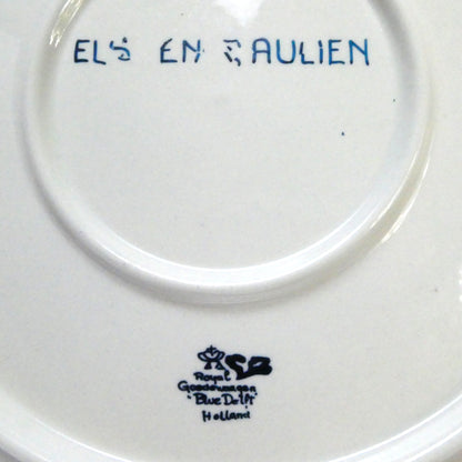 Vintage Royal Goedewaagen Delft Blue Large Ceramic Display Plate, Featuring a Dutch 'traditional rural scene of people weeding a field'
