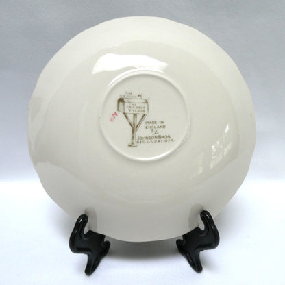 Vintage Johnson Brothers FRIENDLY VILLAGE SERIES TRINKET TRAY or TEA SAUCER, in The Famous Ice House Pattern