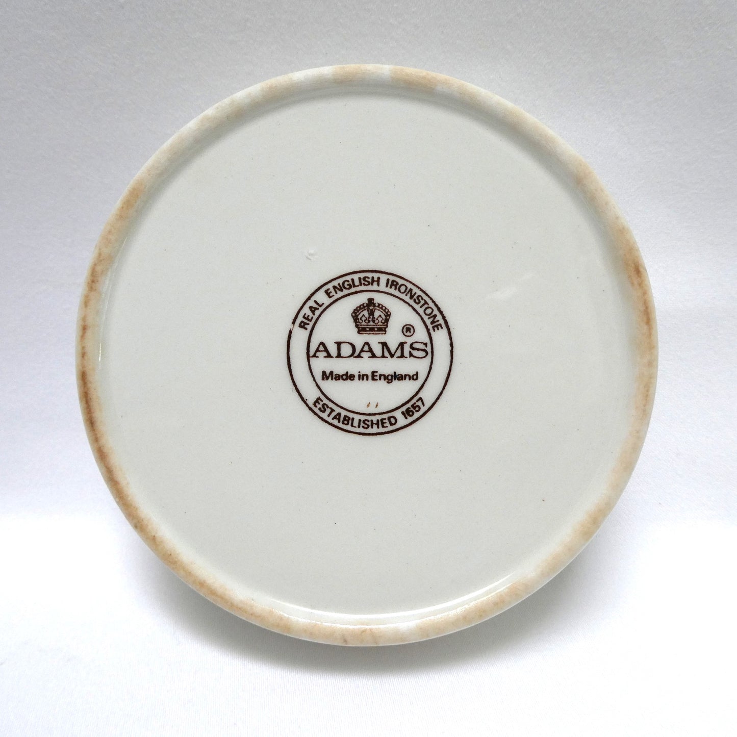Vintage Adams Real English IRONSTONE TRINKET DISH, Featuring the 'Quality Grocers' Victorian City Scene