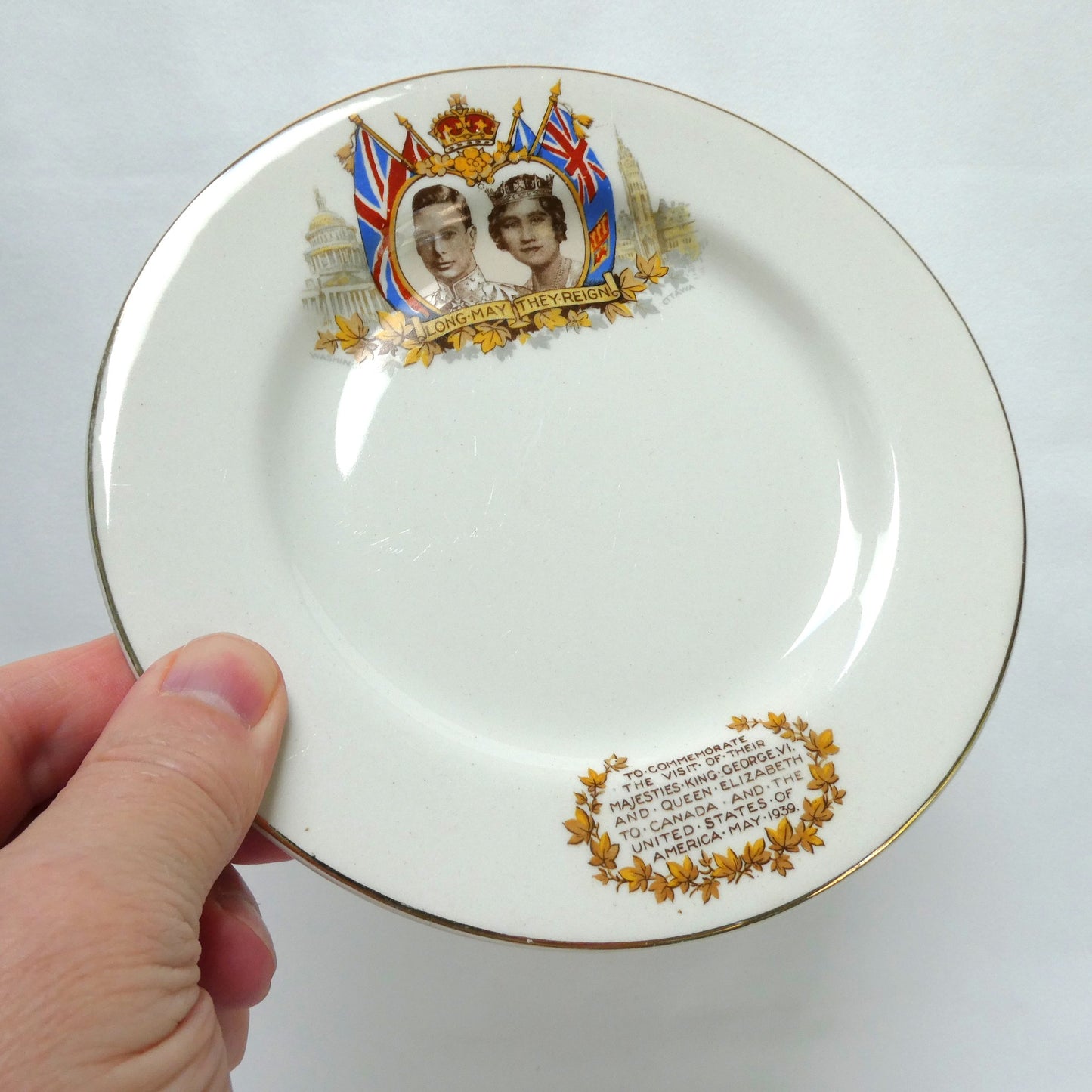 Antique King George VI and Queen Elizabeth Two-Pack Special: 1937 Coronation Cup and 1937 Visit to Canada Souvenir Plate