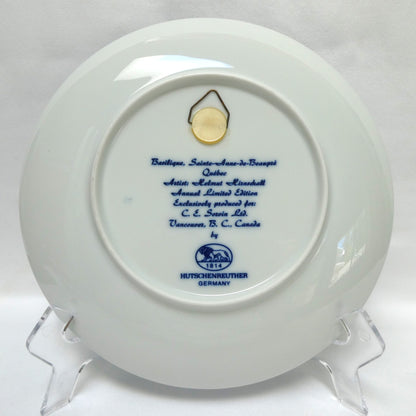 1975 Commemorative Plate Celebrating The Basilica of Sainte-Anne-de-Beaupré in Quebec, Made by Hutschenreuther of Germany