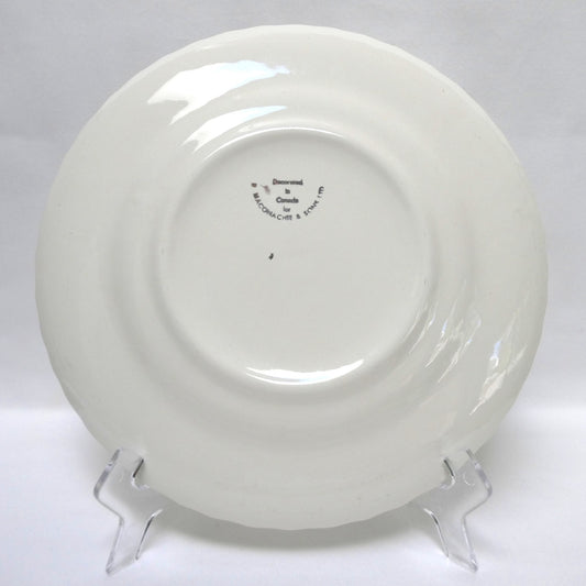 Large Vintage White Decorative Wall Plate by Maconachie and Sons Ltd of Ontario, Featuring 'THE BLUENOSE SAILING SHIP'