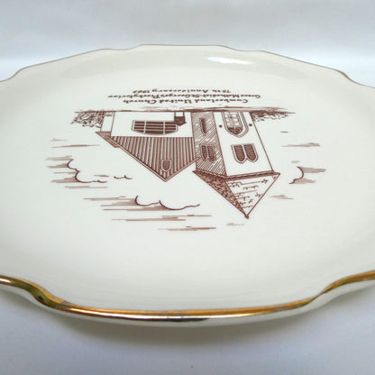 Vintage 1963 Souvenir Plate of Cumberland United Church, Grace Methodist-St. George's Presbyterian 75th Anniversary