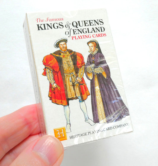 1992 DECK OF PLAYING CARDS, Vintage Kings and Queens of England: Brand New-Old Stock by The Heritage Playing Card Company of Belgium!