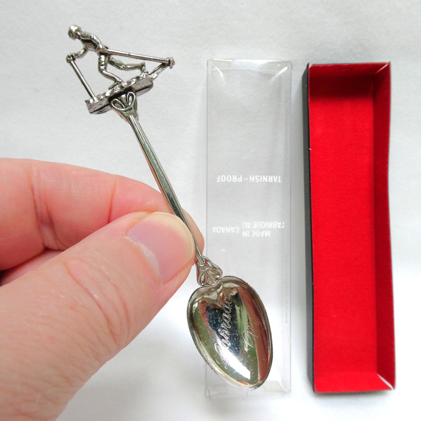 Vintage Collectible Souvenir Spoon: The Cross Country Skier of Labrador City