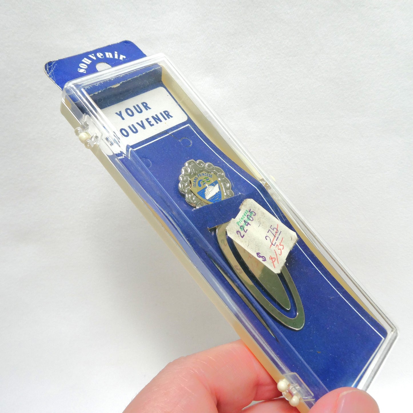 Vintage Collectible Souvenir Metal Book Marker: ISLAND PRINCESS CRUISE SHIP