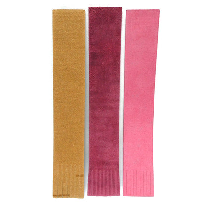 VINTAGE SELECTION OF LEATHER BOOK MARKERS:  United Kingdom Coloured Leather Bookmarkers with Fringe Edge: WALES, WESTMINSTER and MOUSEHOLE (Priced Individually)