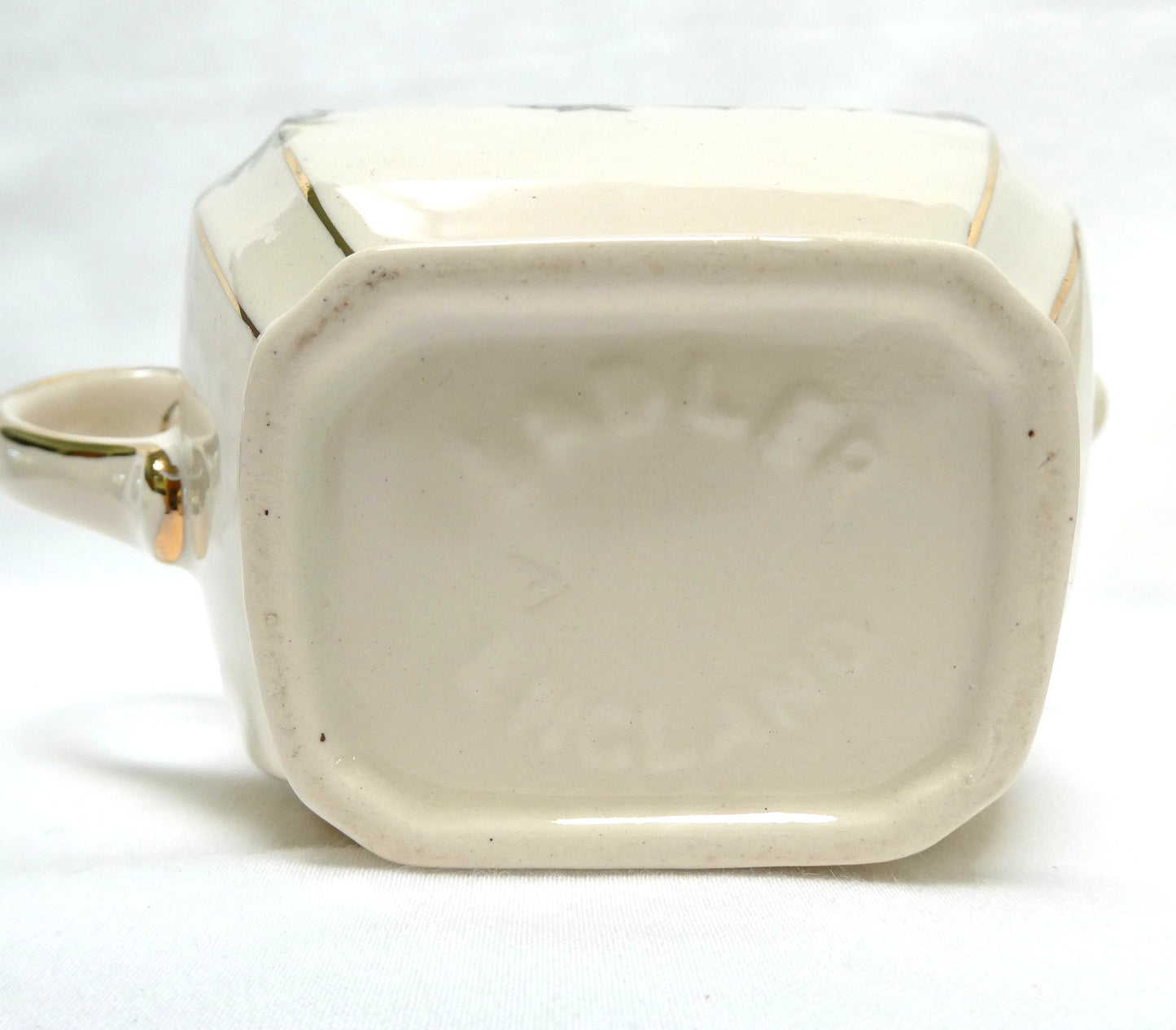 Antique 1940's RECTANGULAR TEA POT, SUGAR BOWL & CREAMER; Pear and Plum Fruit Themed by Sadler of England