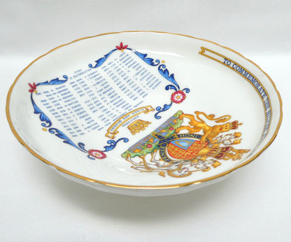 Aynsley Fine Bone China Commemorative Pedestal Dish Comport Celebrating the 1977 QEII Silver Jubilee