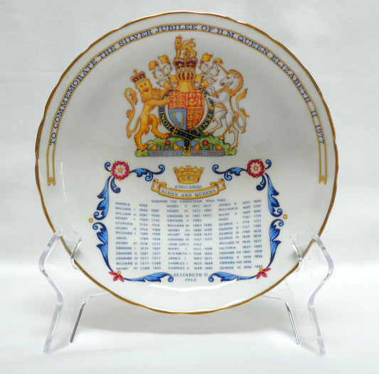 Aynsley Fine Bone China Commemorative Pedestal Dish Comport Celebrating the 1977 QEII Silver Jubilee