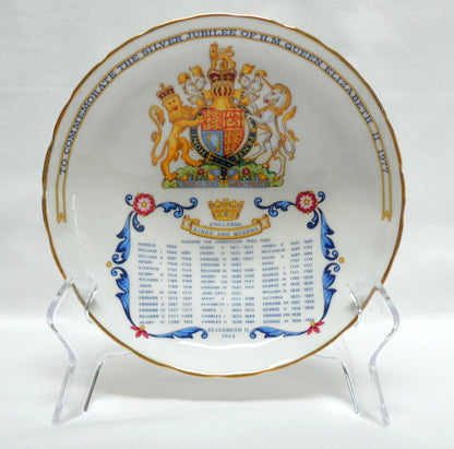 Aynsley Fine Bone China Commemorative Pedestal Dish Comport Celebrating the 1977 QEII Silver Jubilee