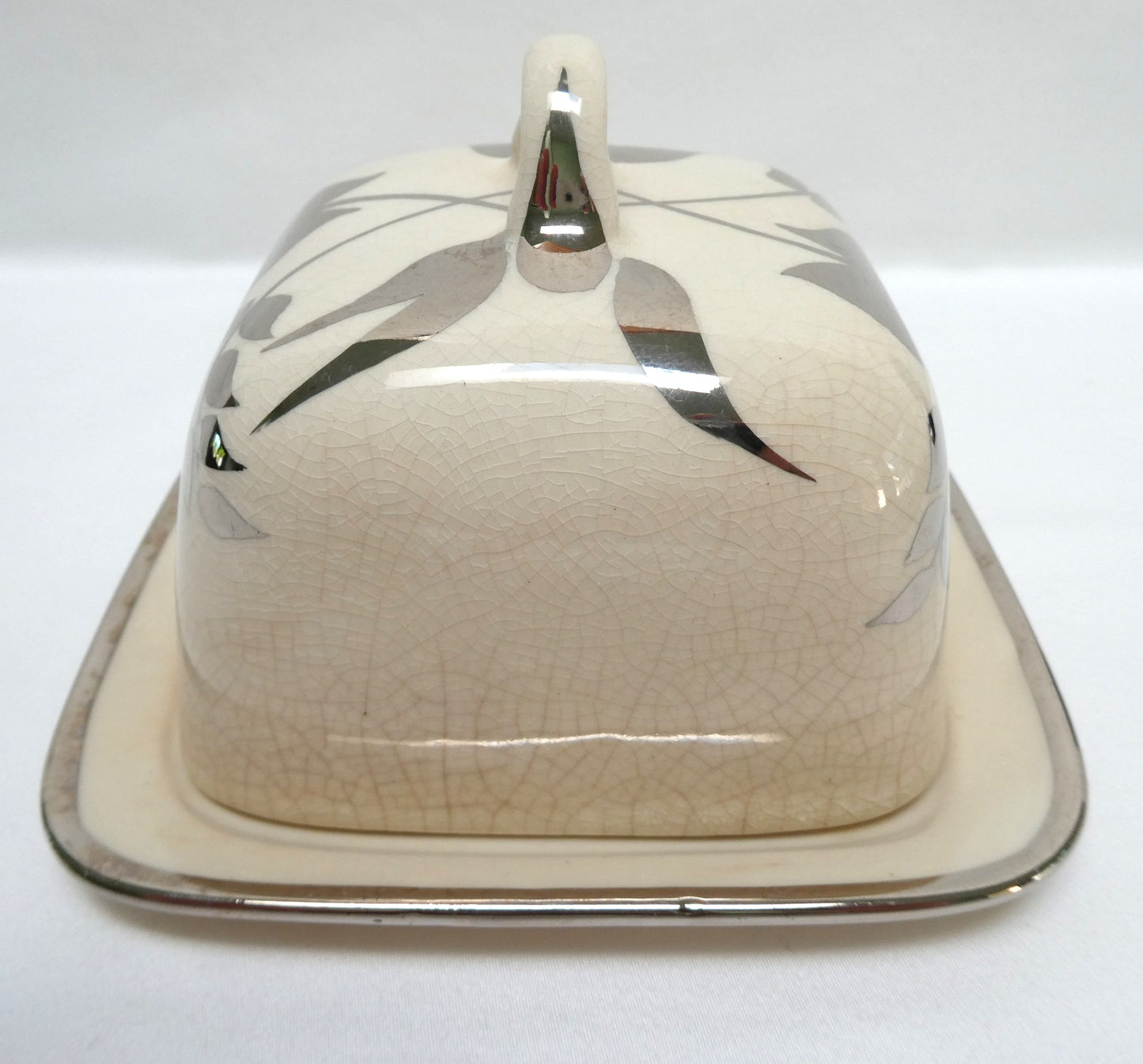 Sandland Silver Lusterware SMALL SQUARE COVERED BUTTER DISH, by Sandland Ware of England