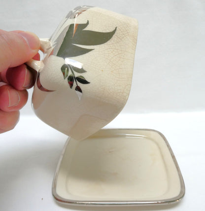 Sandland Silver Lusterware SMALL SQUARE COVERED BUTTER DISH, by Sandland Ware of England