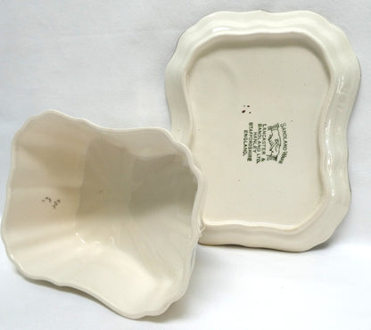 Sandland Silver Lusterware LARGE SLOPED BUTTER DISH AND FLORAL COVER #2, by Sandland Ware of England