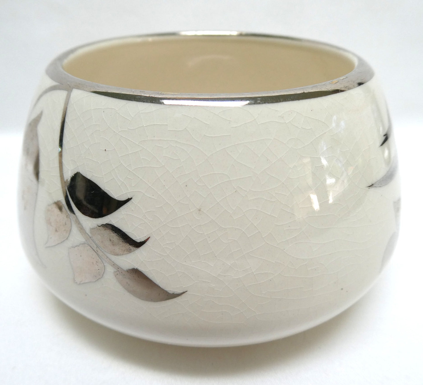 Sandland Silver Lusterware FLORAL DESIGN OPEN SUGAR BOWL, by Sandland Ware of England