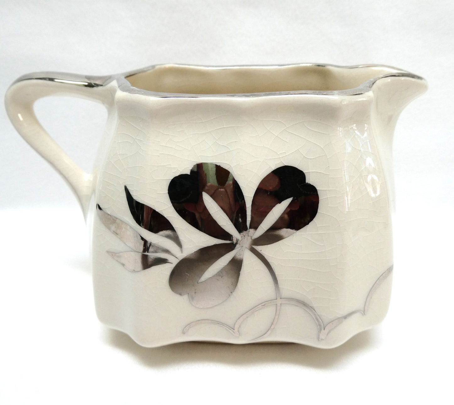 Sandland Silver Lusterware SHAMROCK DESIGN CREAMER, by Sandland Ware of England