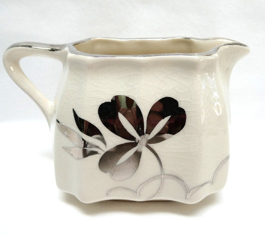 Sandland Silver Lusterware SHAMROCK DESIGN CREAMER, by Sandland Ware of England