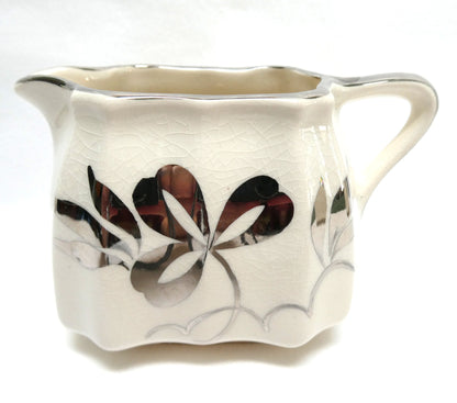 Sandland Silver Lusterware SHAMROCK DESIGN CREAMER, by Sandland Ware of England