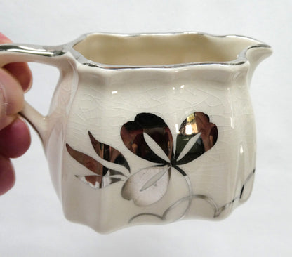 Sandland Silver Lusterware SHAMROCK DESIGN CREAMER, by Sandland Ware of England