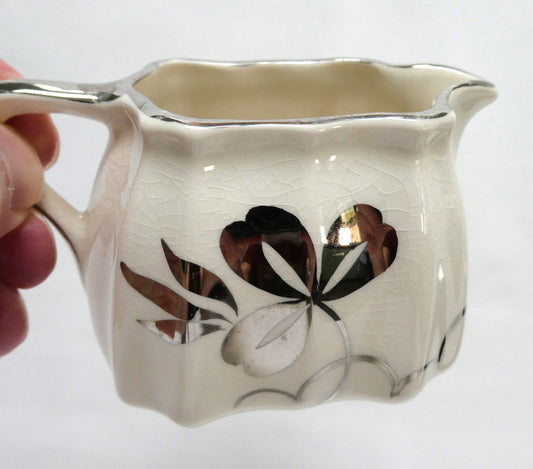 Sandland Silver Lusterware SHAMROCK DESIGN CREAMER, by Sandland Ware of England