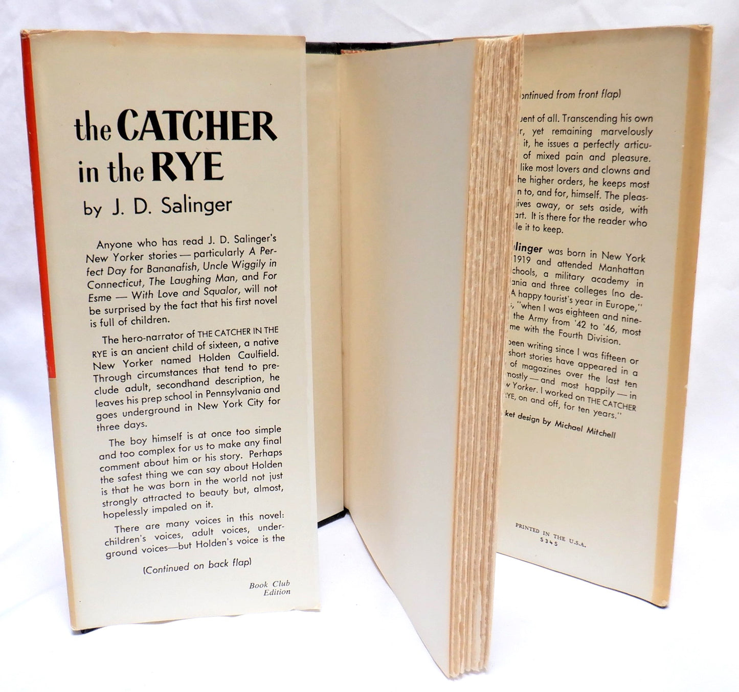 THE CATCHER IN THE RYE, A Novel by J.D. Salinger (Little, Brown & Company, Book Club Edition) 1951