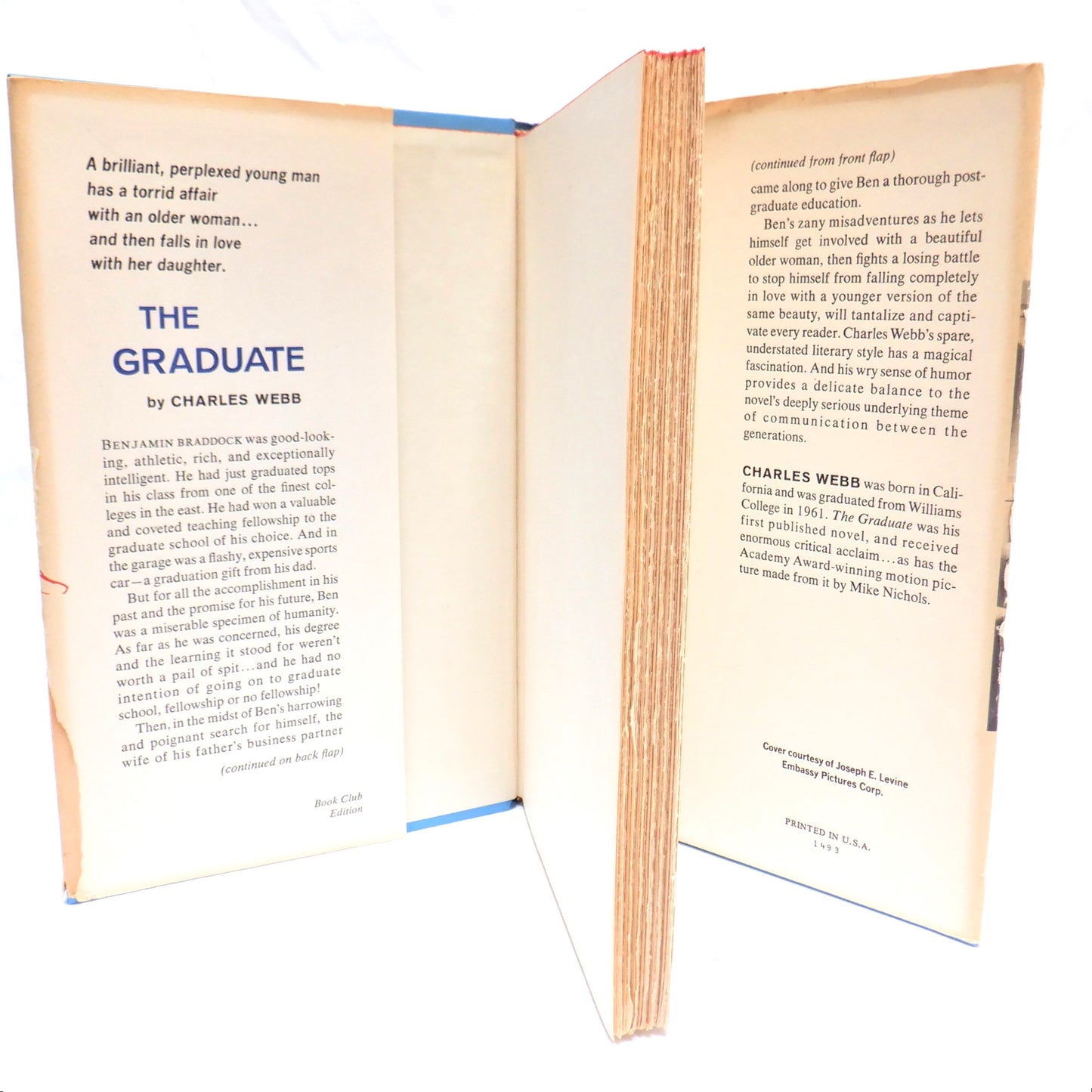 THE GRADUATE, THE Novel by Charles Webb, 1963