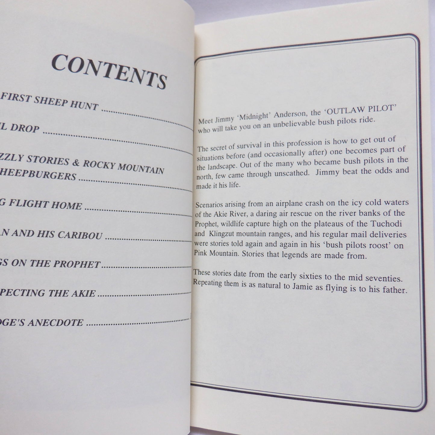OUTLAW PILOT Volume I, TRUE ADVENTURES of Jimmy "Midnight" Anderson, written by J.F. Anderson (1993 1st Ed.)