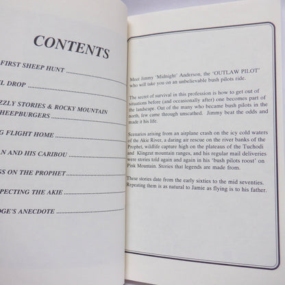 OUTLAW PILOT Volume I, TRUE ADVENTURES of Jimmy "Midnight" Anderson, written by J.F. Anderson (1993 1st Ed.)
