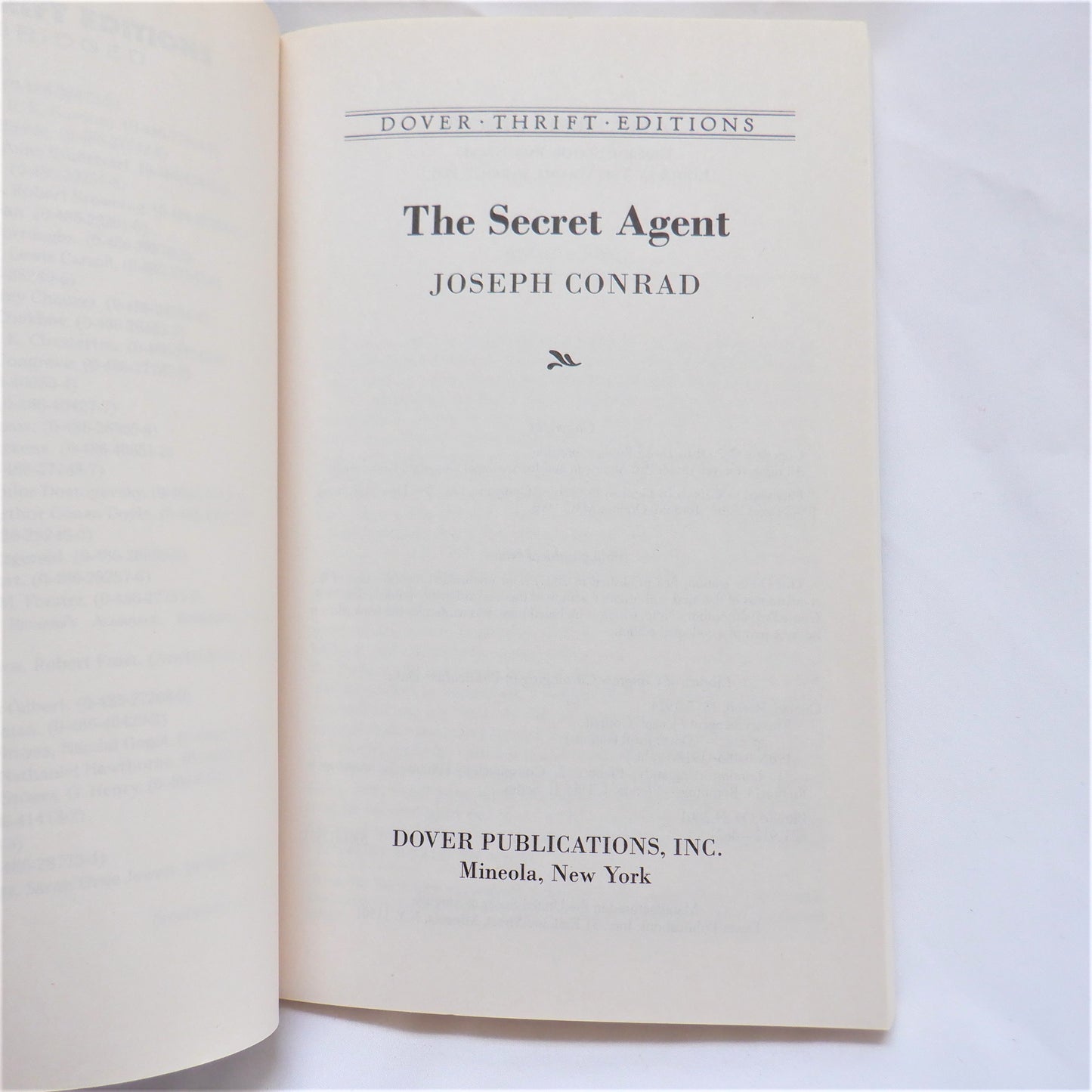 THE SECRET AGENT, A Spy Novel by Joseph Conrad, 2001