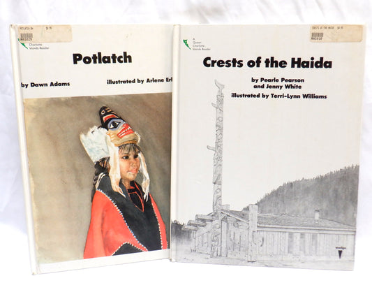 CRESTS OF THE HAIDA by Pearle Pearson, & POTLATCH by Dawn Adams, 1985 (2-Pack Special)