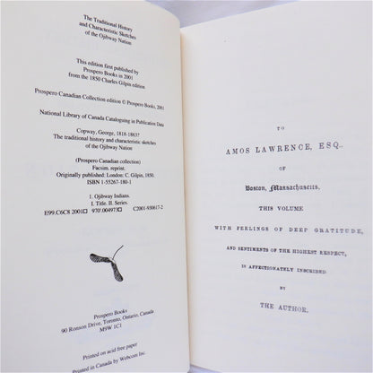 THE OJIBWAY NATION, Traditional History & Characteristic Sketches by George Copway, 2001