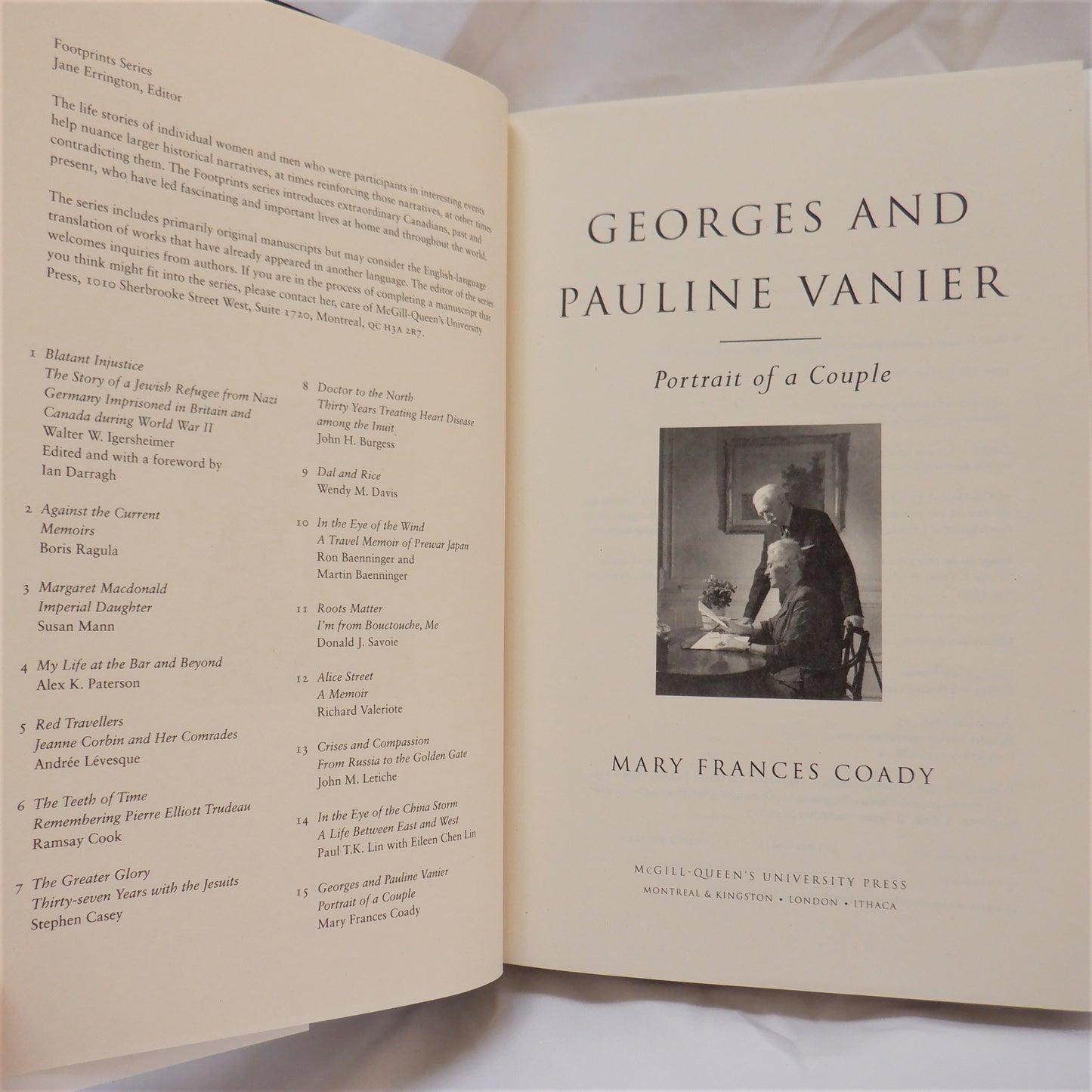 GEORGES and PAULINE VANIER, A Portrait of a Couple, by Mary Frances Coady (2011 1st Ed.)