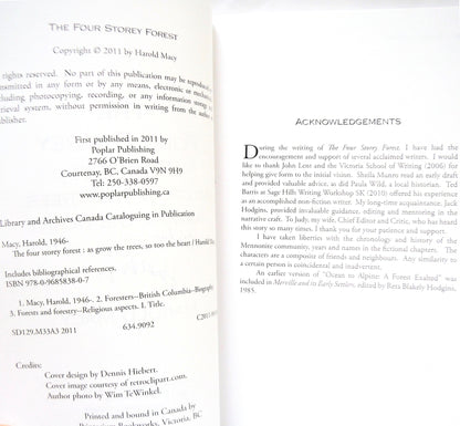 THE FOUR STORY FOREST, As Grow The Trees, So Too The Heart, by Harold Macy (1st Ed. SIGNED)