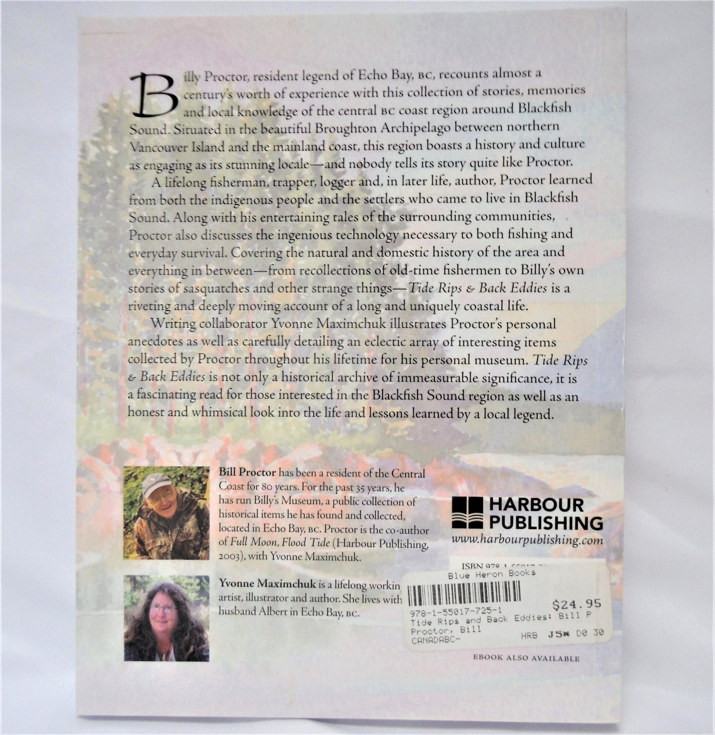 TIDE RIPS & BACK EDDIES, Bill Proctor's Tales of Blackfish Sound, by Bill Proctor & Yvonne Maximchuk (1st Ed. SIGNED)