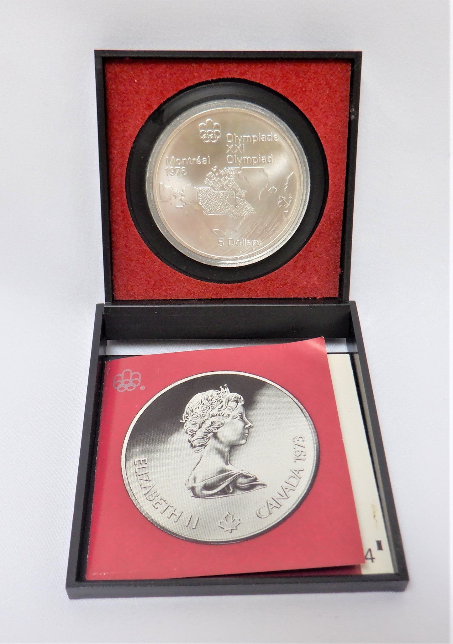 1973 CANADIAN PURE SILVER $5 COIN: The 1976 Montreal Canadian Olympics: KINGSTON YACHTING