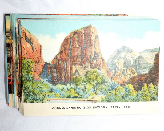 Vintage Hand-Tinted Mini Snapshot Set of 25 Utah and Arizona scenes, 1930's