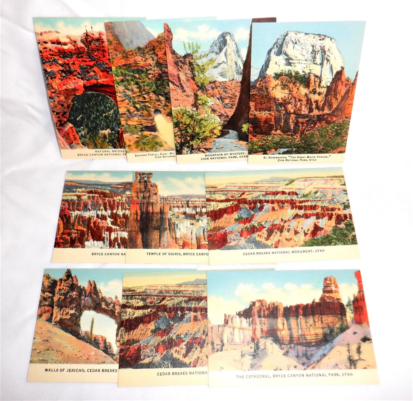 Vintage Hand-Tinted Mini Snapshot Set of 25 Utah and Arizona scenes, 1930's