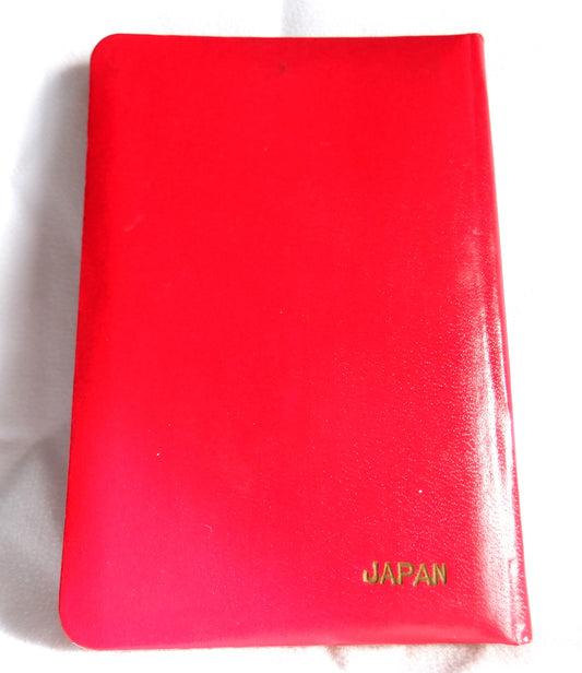 Vintage Mini Pocket Address Book in Red Vinyl with Index, Made in Japan, 1950's