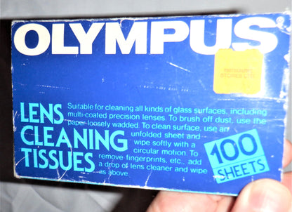 OLYMPUS LENS CLEANING TISSUE, Original Vintage Pocket Package of 100 sheets, 1970's