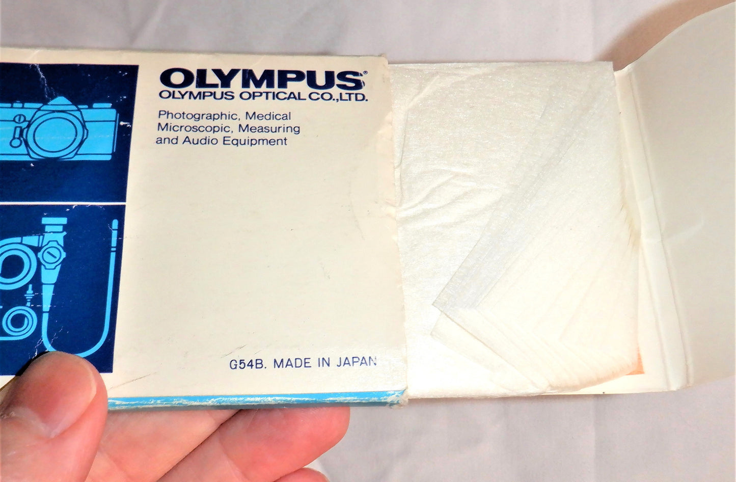 OLYMPUS LENS CLEANING TISSUE, Original Vintage Pocket Package of 100 sheets, 1970's