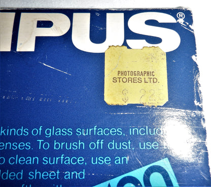 OLYMPUS LENS CLEANING TISSUE, Original Vintage Pocket Package of 100 sheets, 1970's