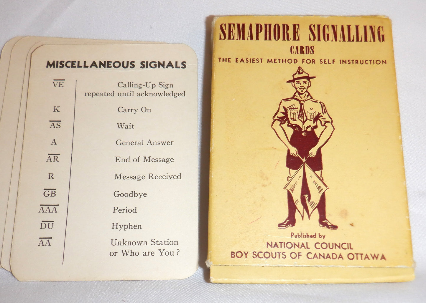 SEMAPHORE, Self-Instruction Signalling Cards, by the Boy Scouts of Canada, Ottawa, 1950's