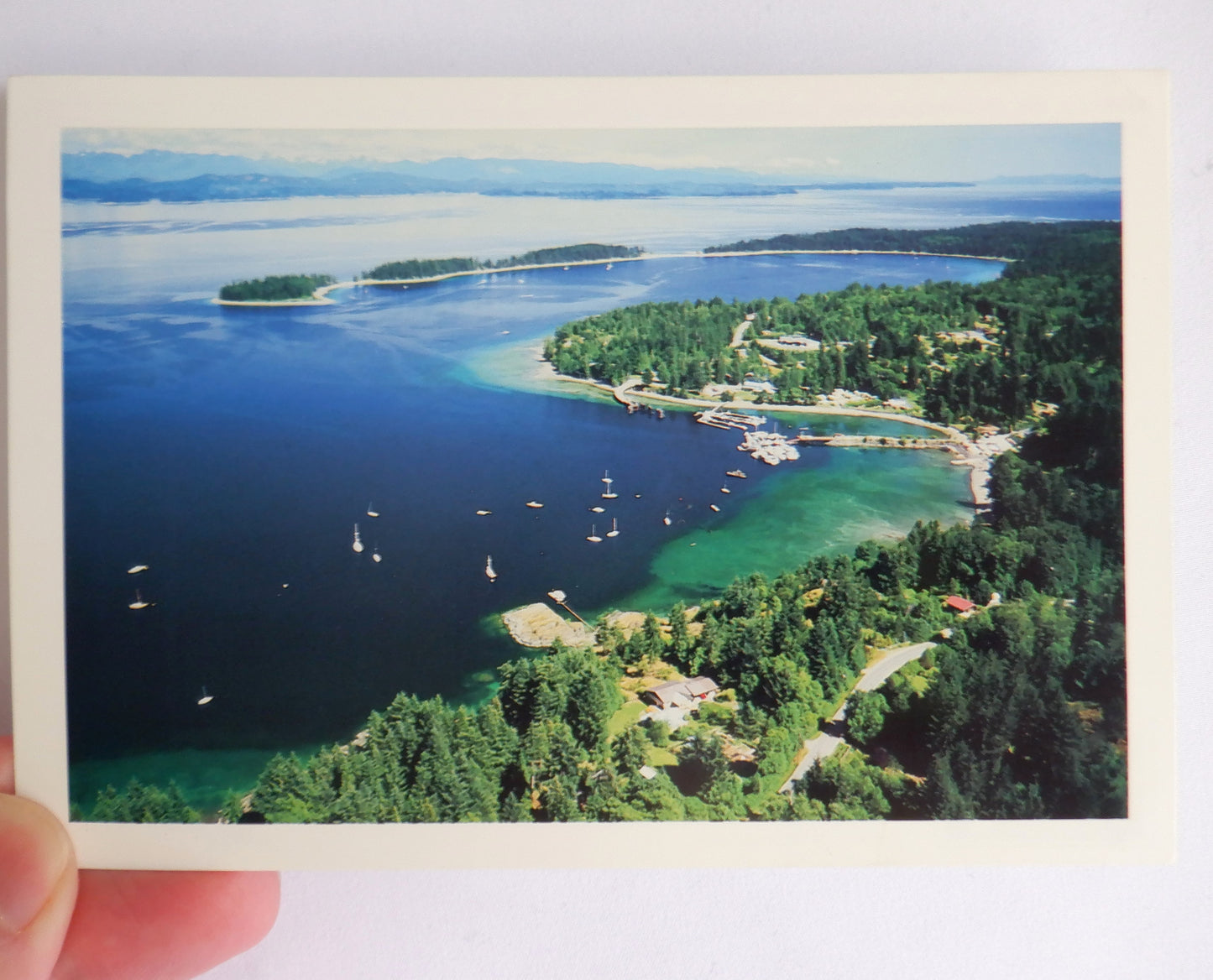 POSTCARD, Set of 1, Vintage Arial Photograph of Rebecca Spit Provincial Park, BC. CANADA