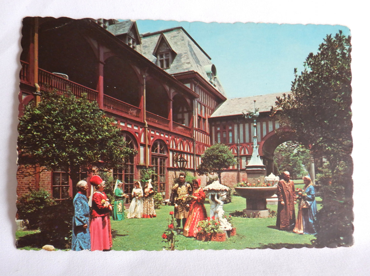 POSTCARD, Set of 1, The Belcourt Castle Courtyard in Newport, Rhode Island, USA