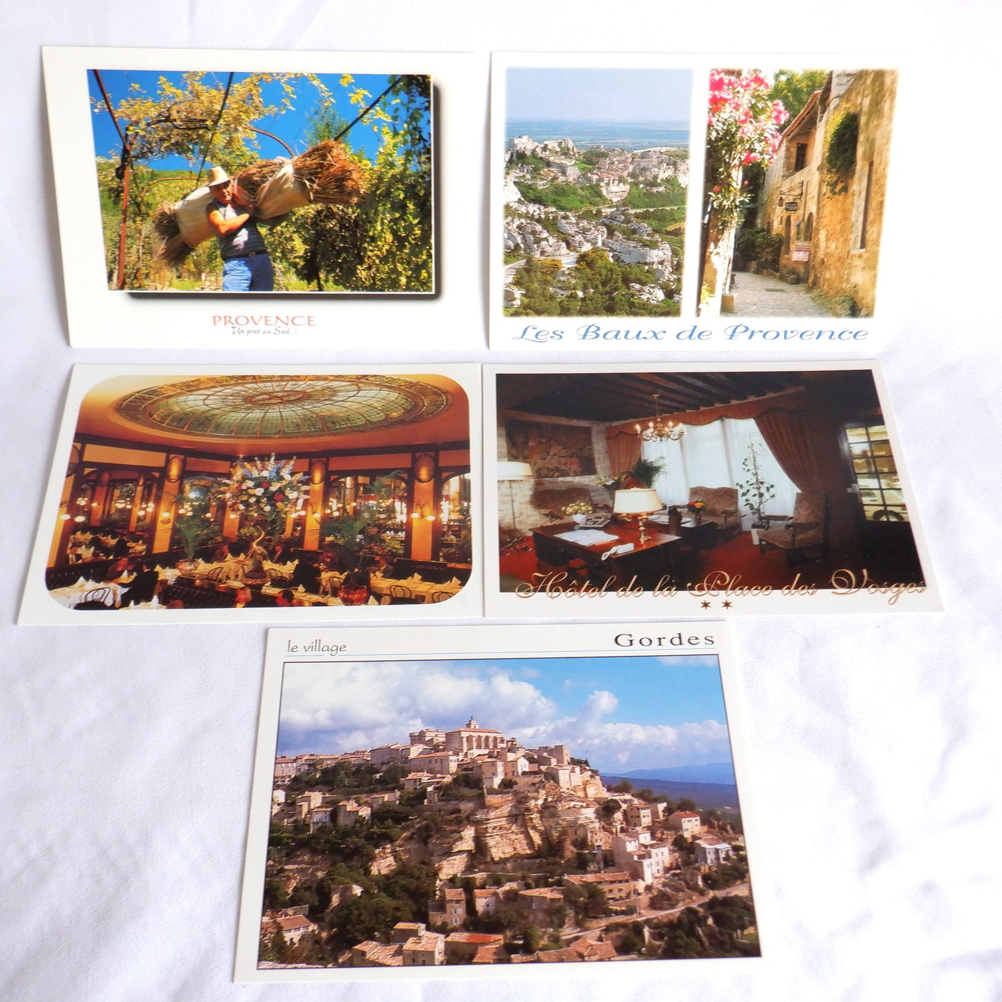 POSTCARD, Set of 5, Various Vintage Postcards from Paris, Gordes, Provence in FRANCE