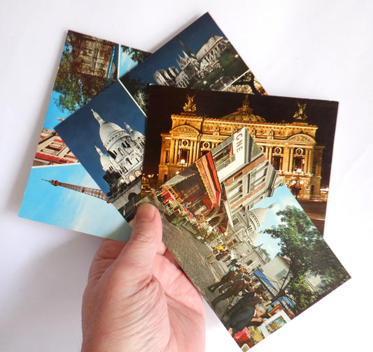 POSTCARD, Set of 4, Various Vintage Colour Postcards from Paris in FRANCE