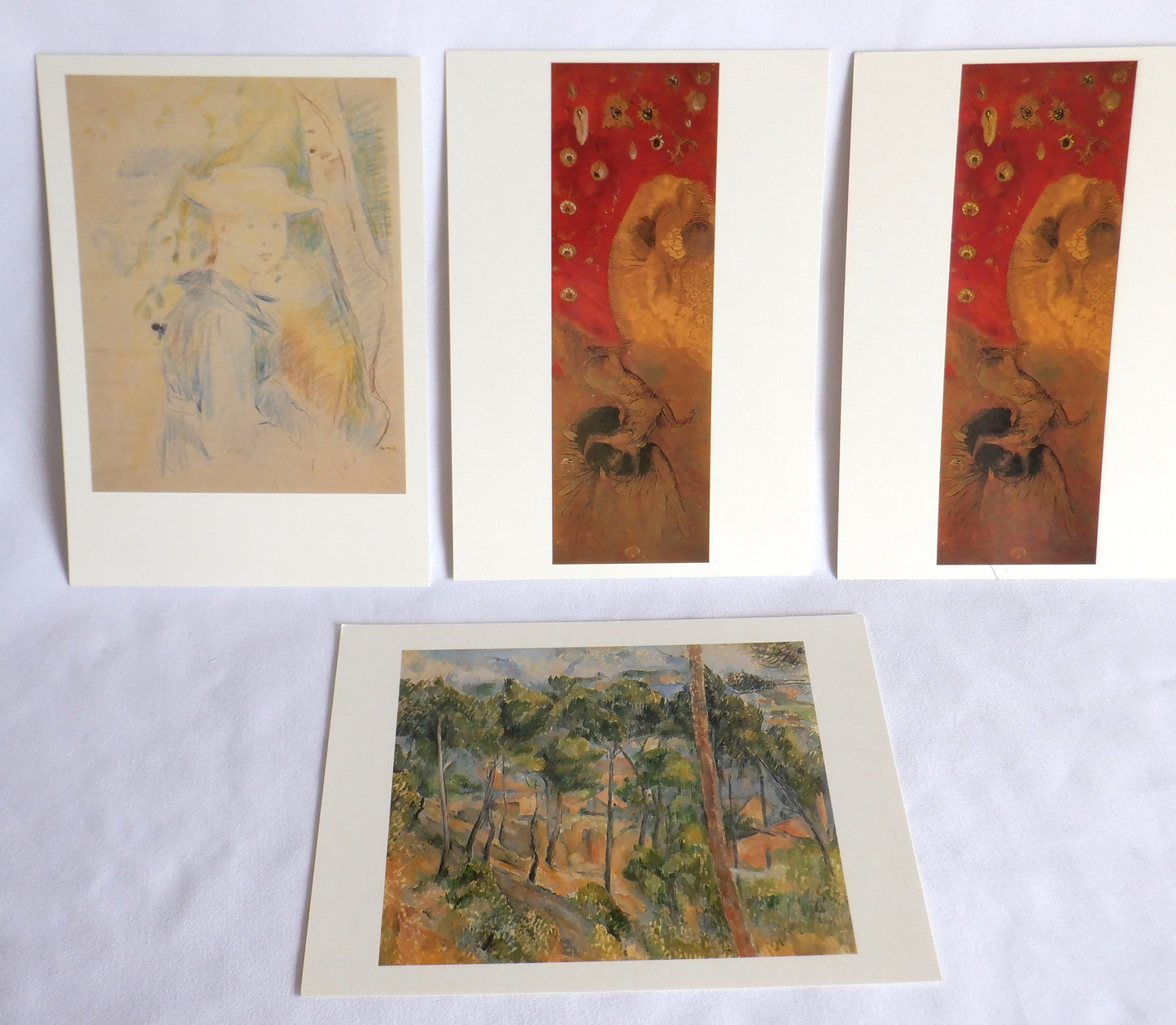 POSTCARD, Set of 3, Vintage Reader's Digest Corporate Art Collection: REDON, MORISOT, CEZANNE