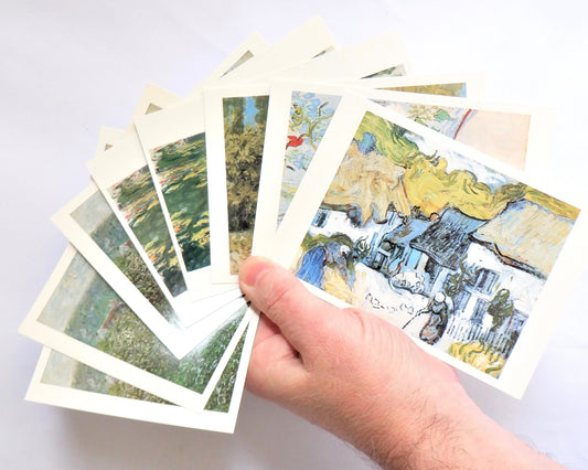 POSTCARD, Set of 8, Vintage Reader's Digest Corporate Art Collection: SISLEY, VAN GOGH & MONET